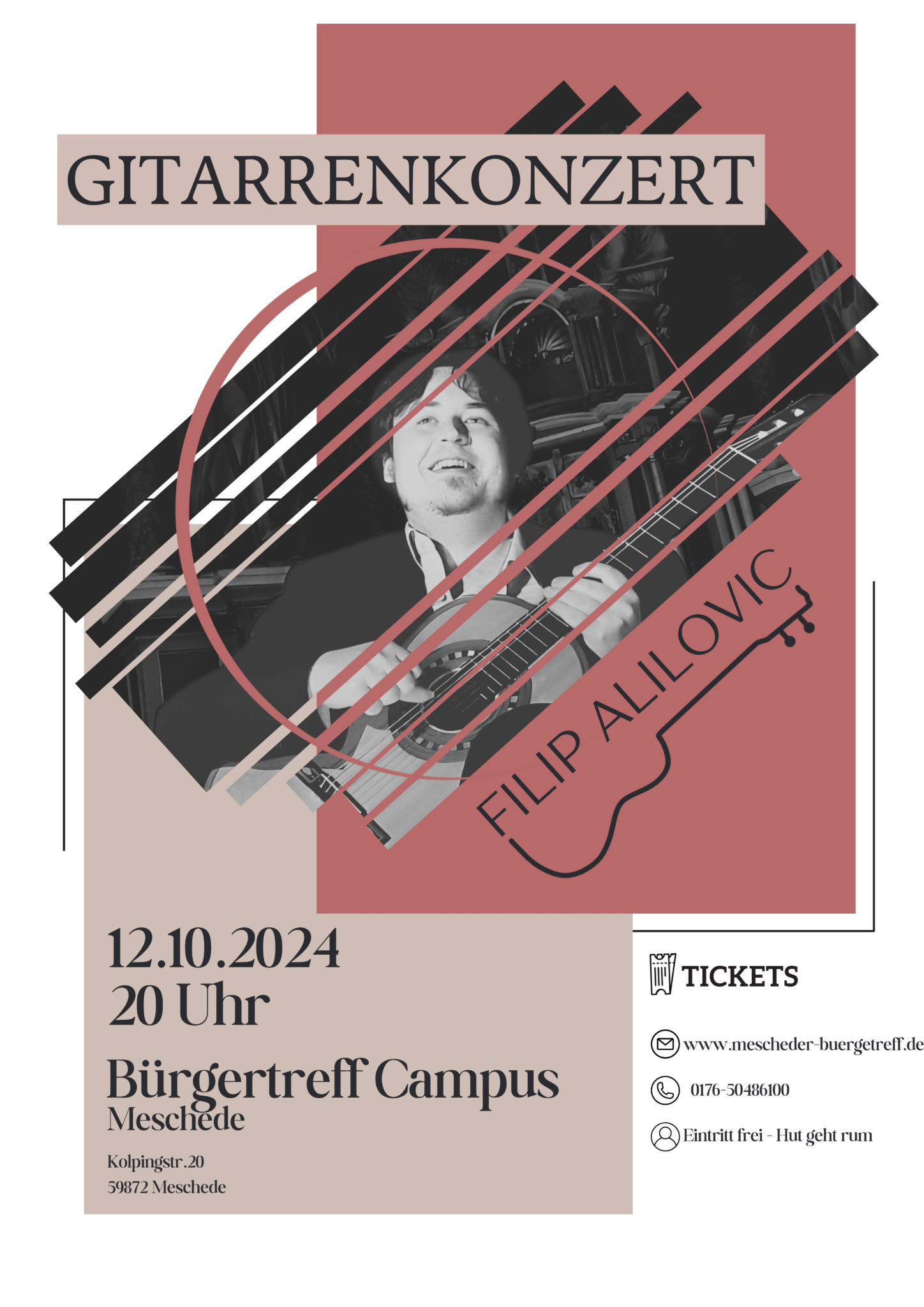 Gitarrenkonzert mit Filip Alilovic im Campus am 12.10.2024